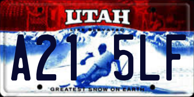UT license plate A215LF