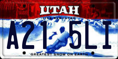UT license plate A215LI