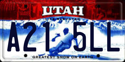 UT license plate A215LL