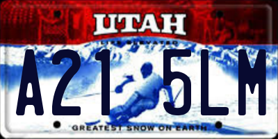 UT license plate A215LM