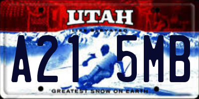 UT license plate A215MB