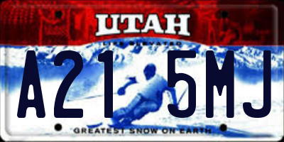UT license plate A215MJ