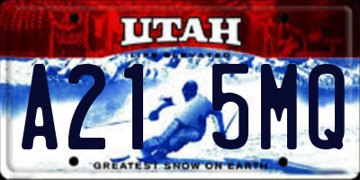 UT license plate A215MQ