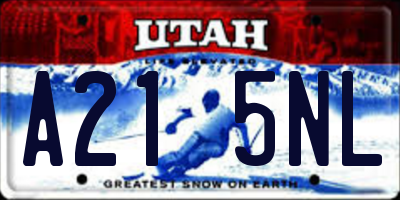 UT license plate A215NL
