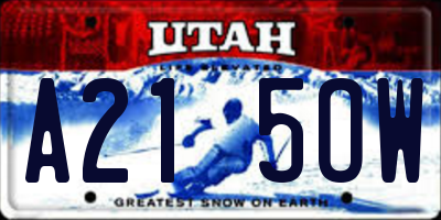 UT license plate A215OW