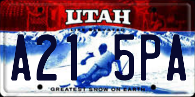 UT license plate A215PA