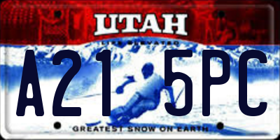 UT license plate A215PC