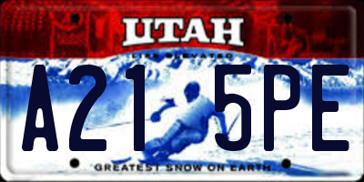 UT license plate A215PE