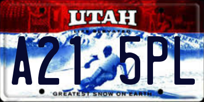 UT license plate A215PL