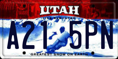 UT license plate A215PN