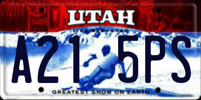 UT license plate A215PS