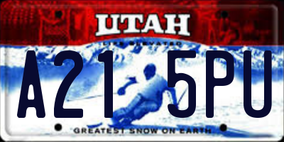 UT license plate A215PU
