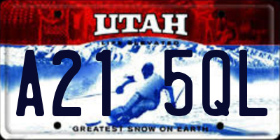 UT license plate A215QL