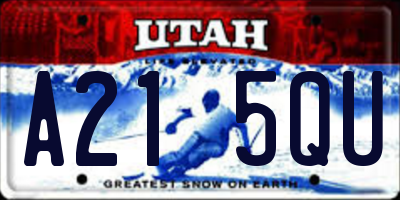 UT license plate A215QU