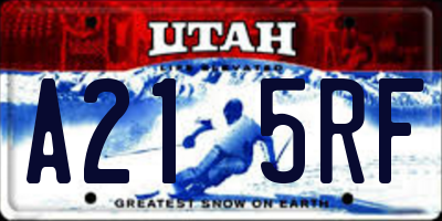 UT license plate A215RF