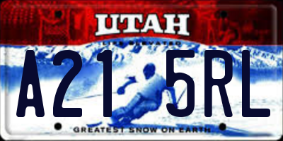 UT license plate A215RL