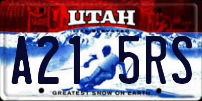 UT license plate A215RS