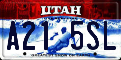 UT license plate A215SL