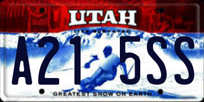 UT license plate A215SS