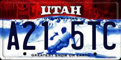 UT license plate A215TC