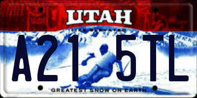 UT license plate A215TL