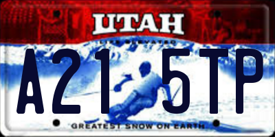 UT license plate A215TP