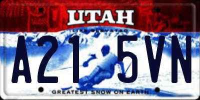 UT license plate A215VN