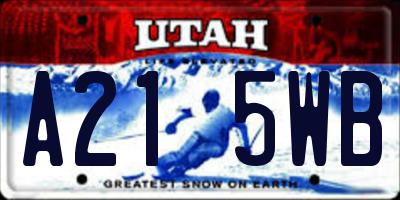 UT license plate A215WB