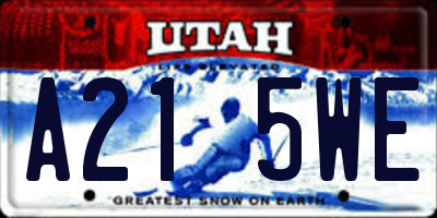 UT license plate A215WE