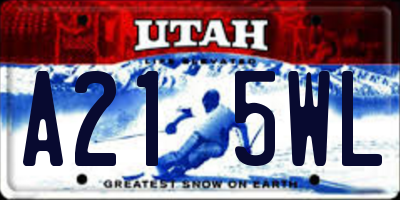 UT license plate A215WL