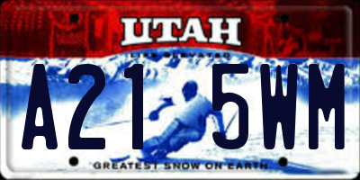 UT license plate A215WM