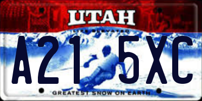 UT license plate A215XC