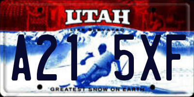 UT license plate A215XF