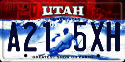 UT license plate A215XH