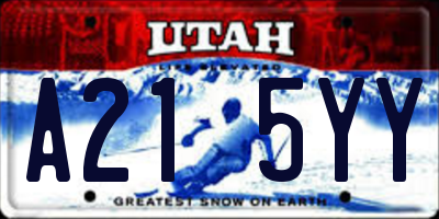 UT license plate A215YY