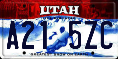UT license plate A215ZC