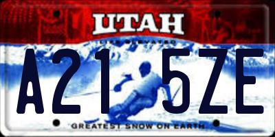 UT license plate A215ZE