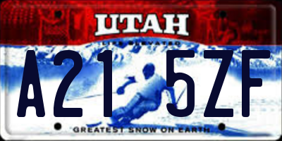 UT license plate A215ZF