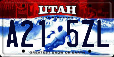 UT license plate A215ZL