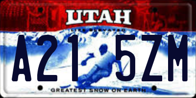 UT license plate A215ZM