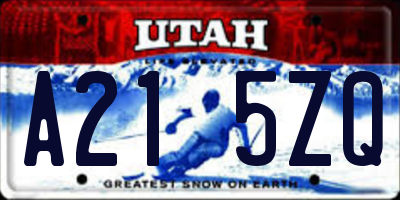 UT license plate A215ZQ