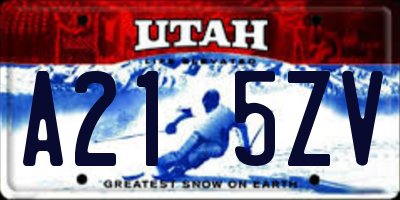 UT license plate A215ZV
