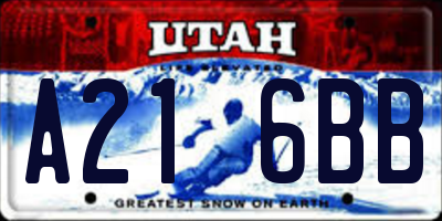 UT license plate A216BB