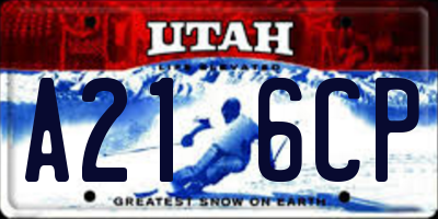 UT license plate A216CP