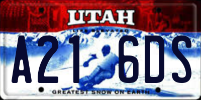 UT license plate A216DS