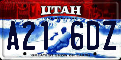 UT license plate A216DZ