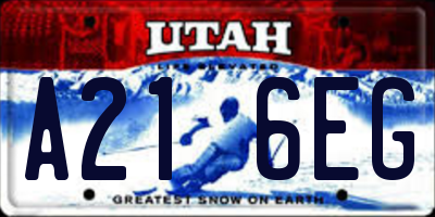 UT license plate A216EG