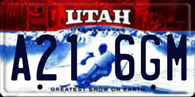 UT license plate A216GM