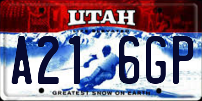 UT license plate A216GP