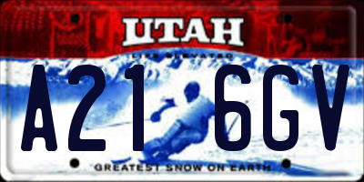 UT license plate A216GV